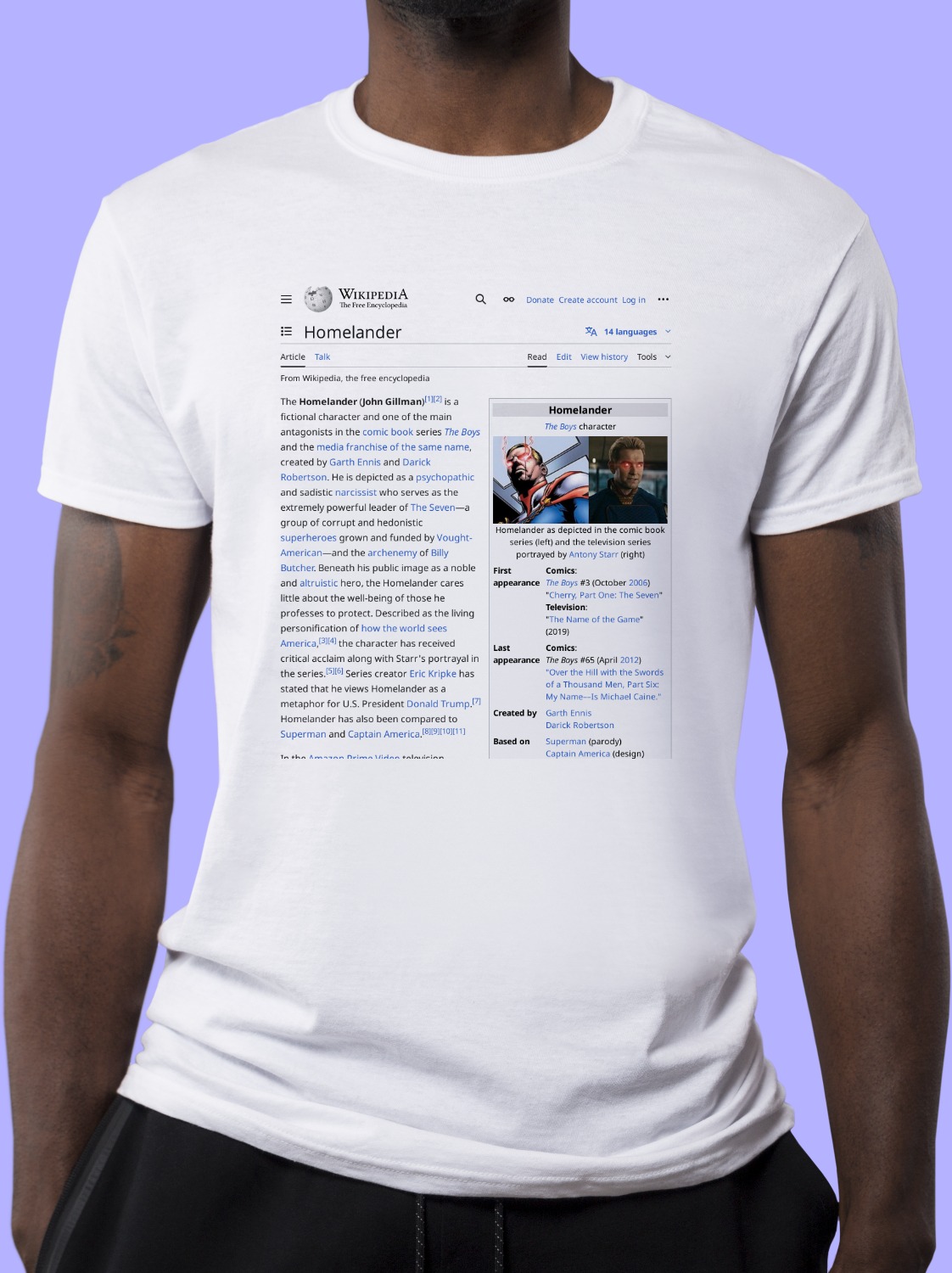 Homelander Wikipedia Shirt