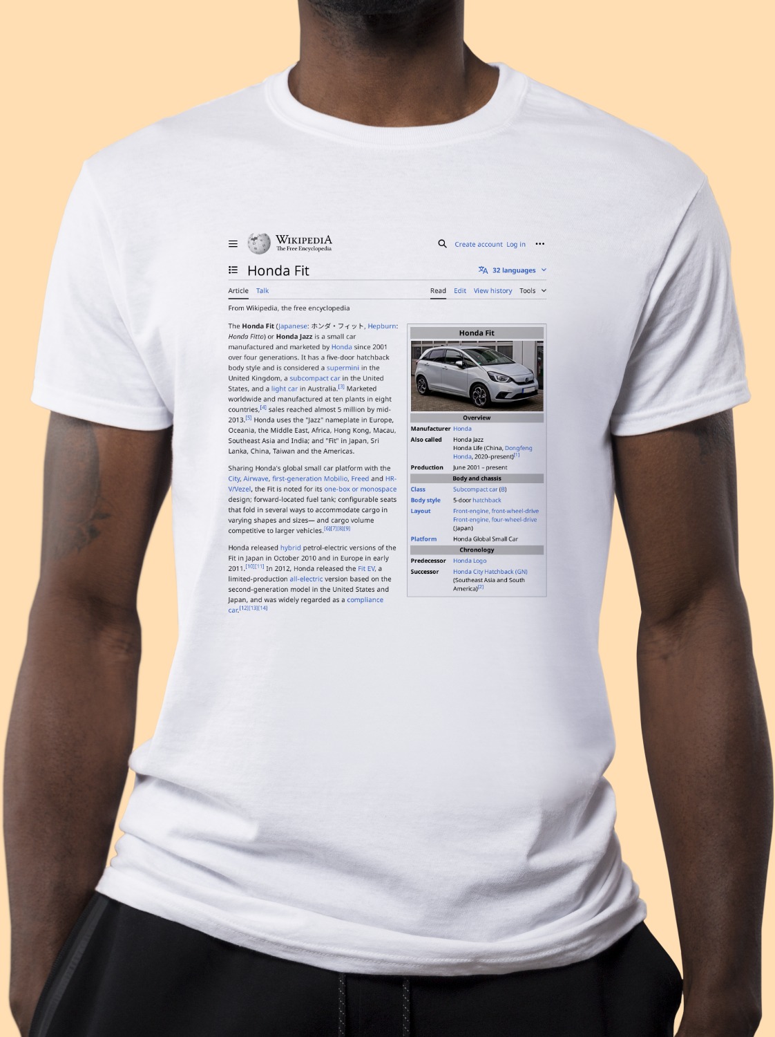Honda_Fit Wikipedia Shirt