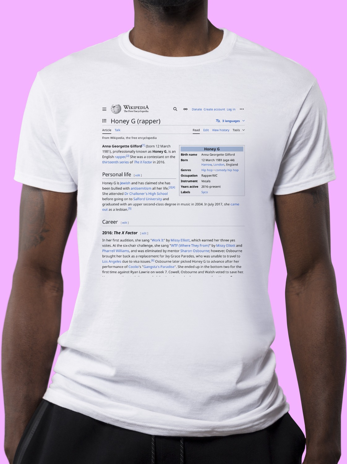 Honey_G_(rapper) Wikipedia Shirt
