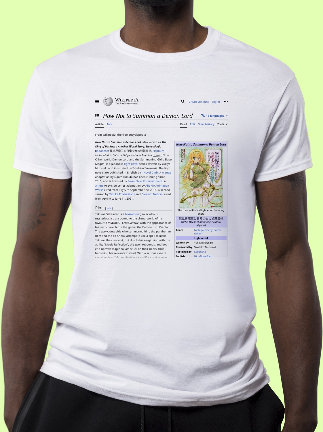 How_Not_to_Summon_a_Demon_Lord Wikipedia Shirt