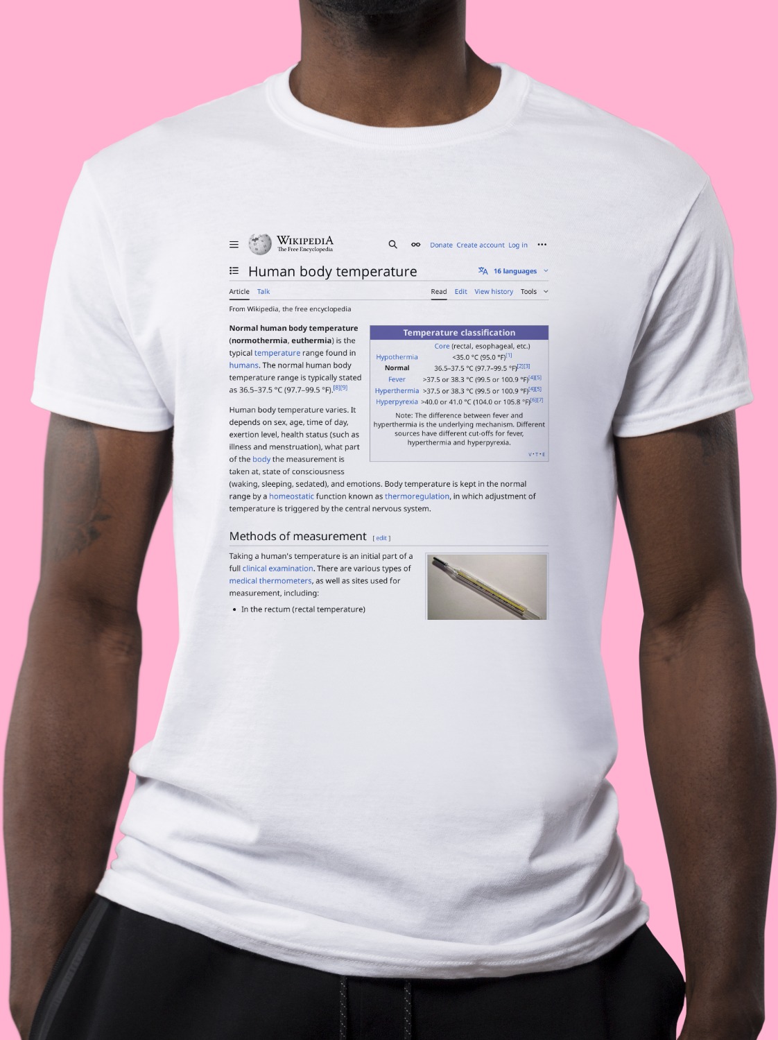 Human_body_temperature Wikipedia Shirt