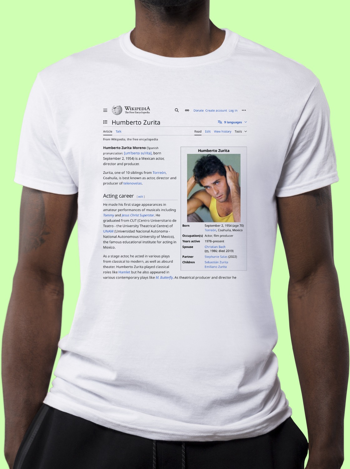 Humberto_Zurita Wikipedia Shirt