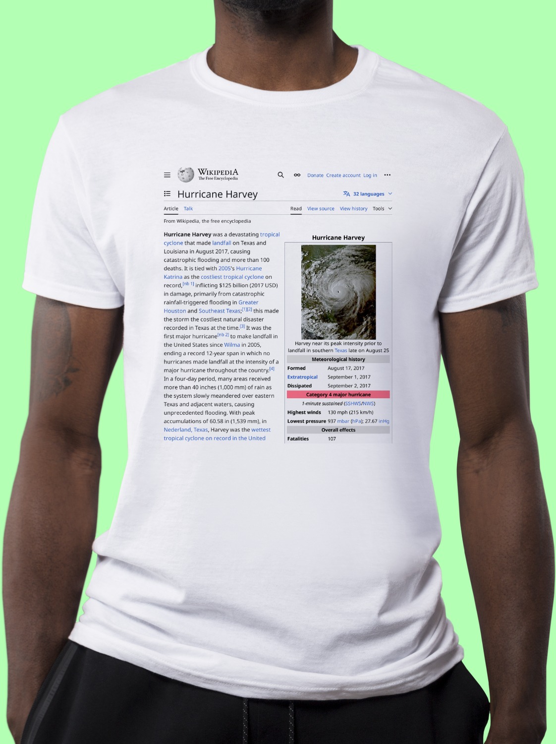 Hurricane_Harvey Wikipedia Shirt