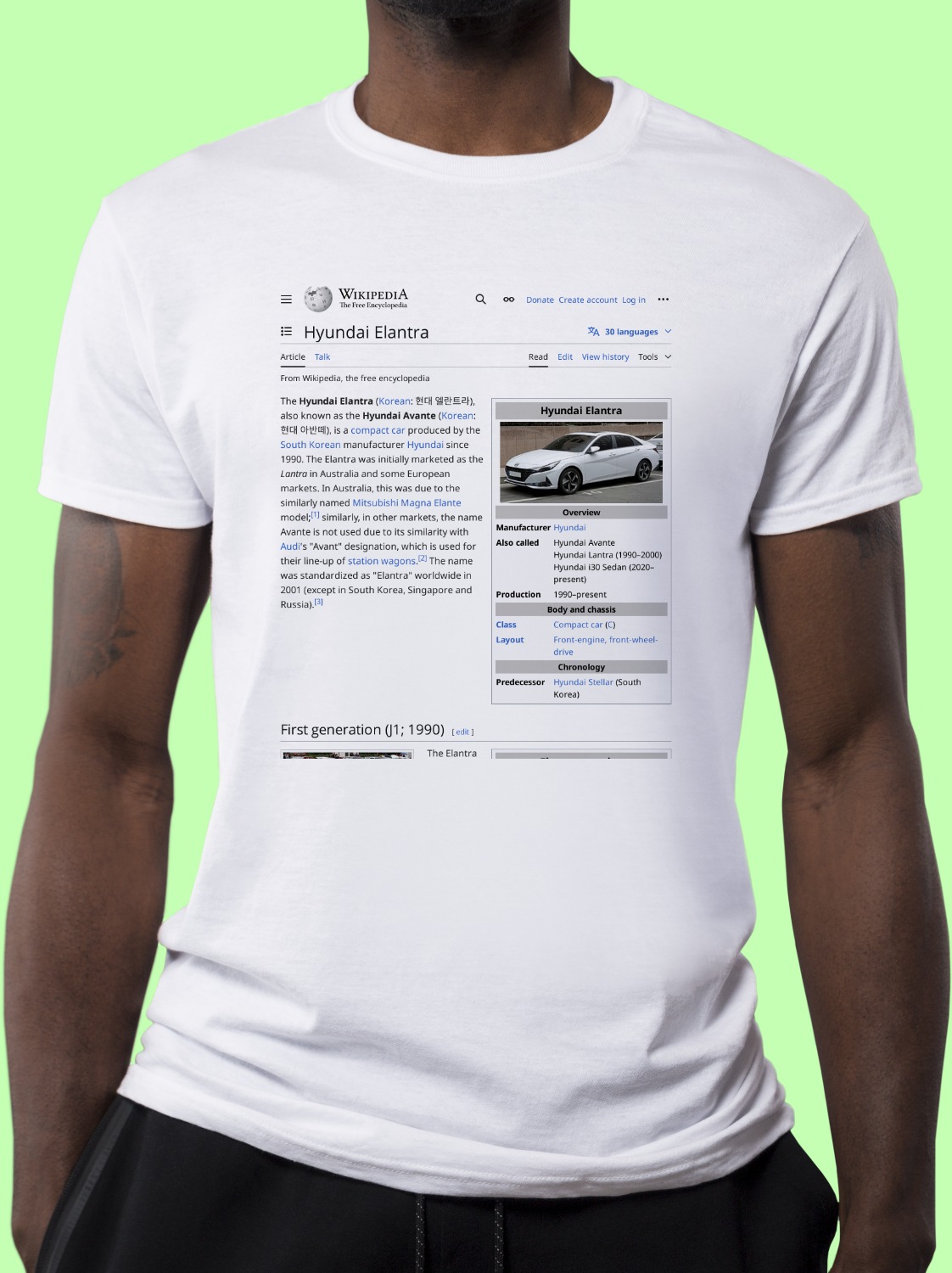 Hyundai_Elantra Wikipedia Shirt