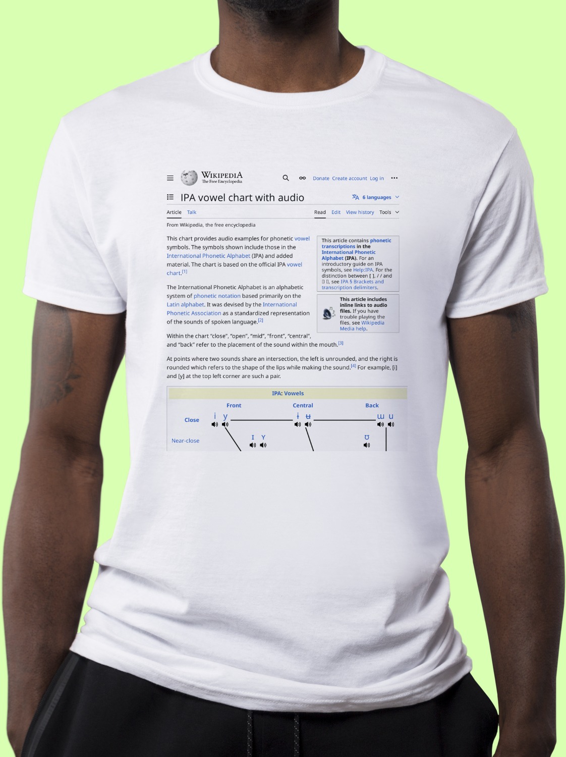 IPA_vowel_chart_with_audio Wikipedia Shirt