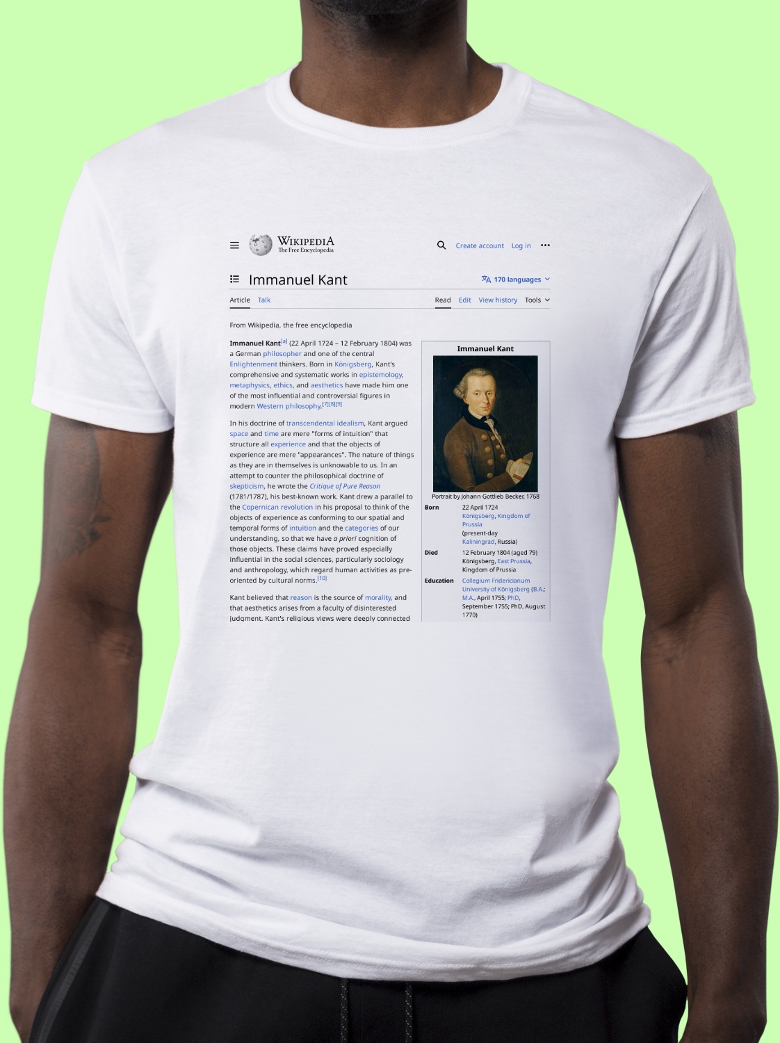 Immanuel_Kant Wikipedia Shirt