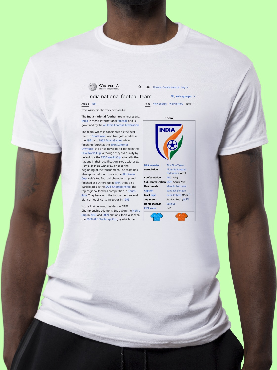 India_national_football_team Wikipedia Shirt