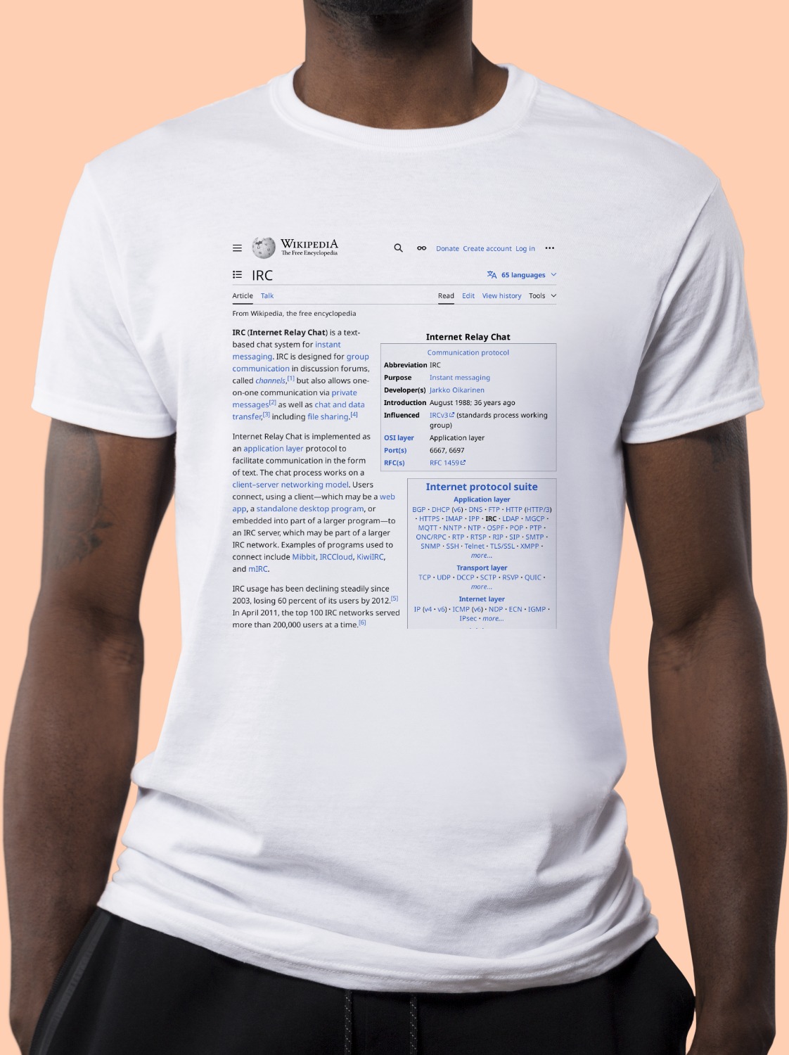 Internet_Relay_Chat Wikipedia Shirt