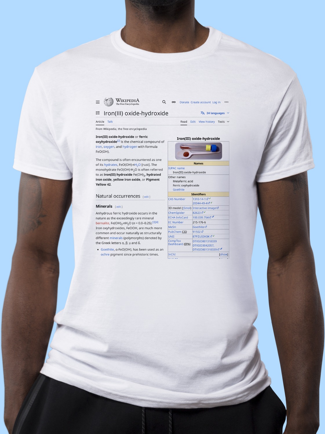 Iron(III)_oxide-hydroxide Wikipedia Shirt
