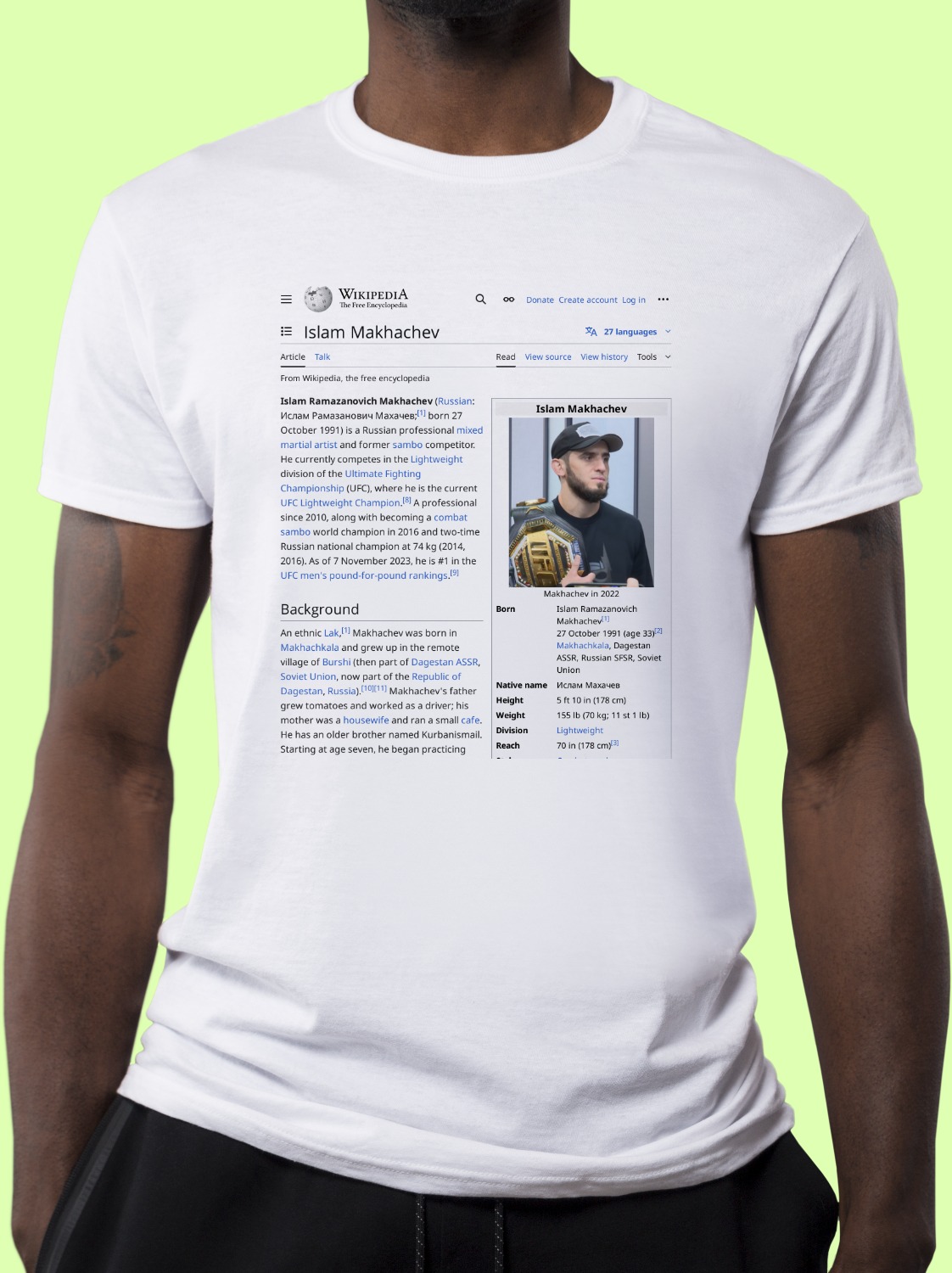 Islam_Makhachev Wikipedia Shirt