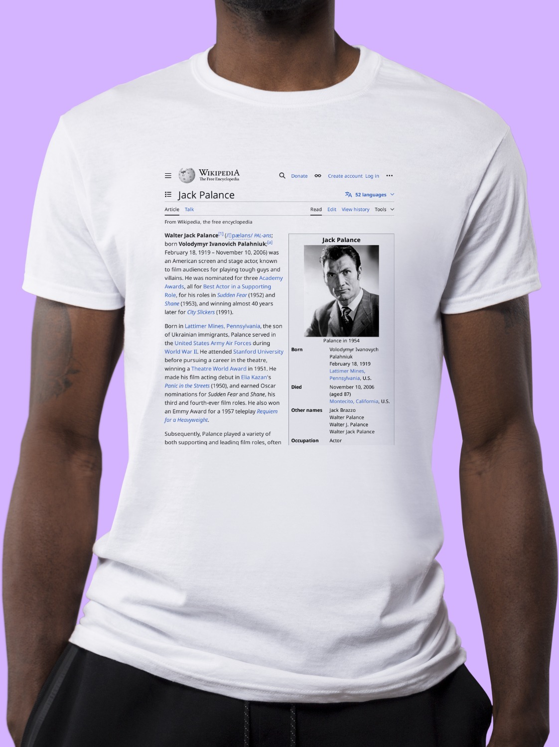 Jack_Palance Wikipedia Shirt