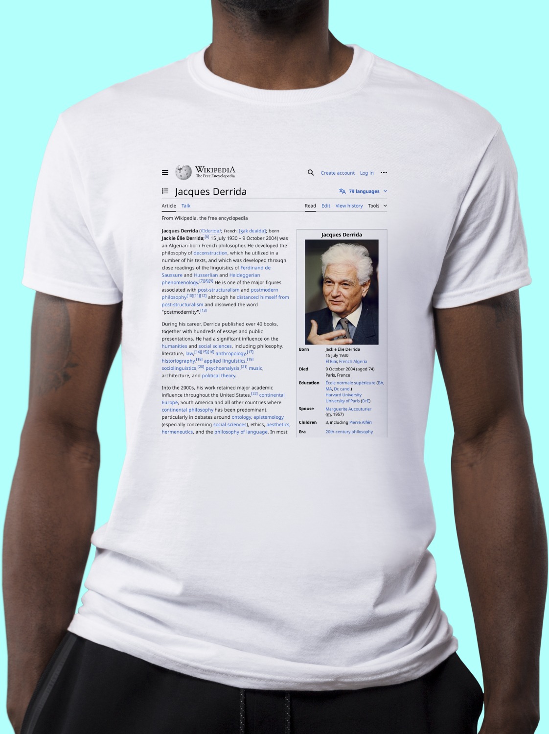 Jacques_Derrida Wikipedia Shirt