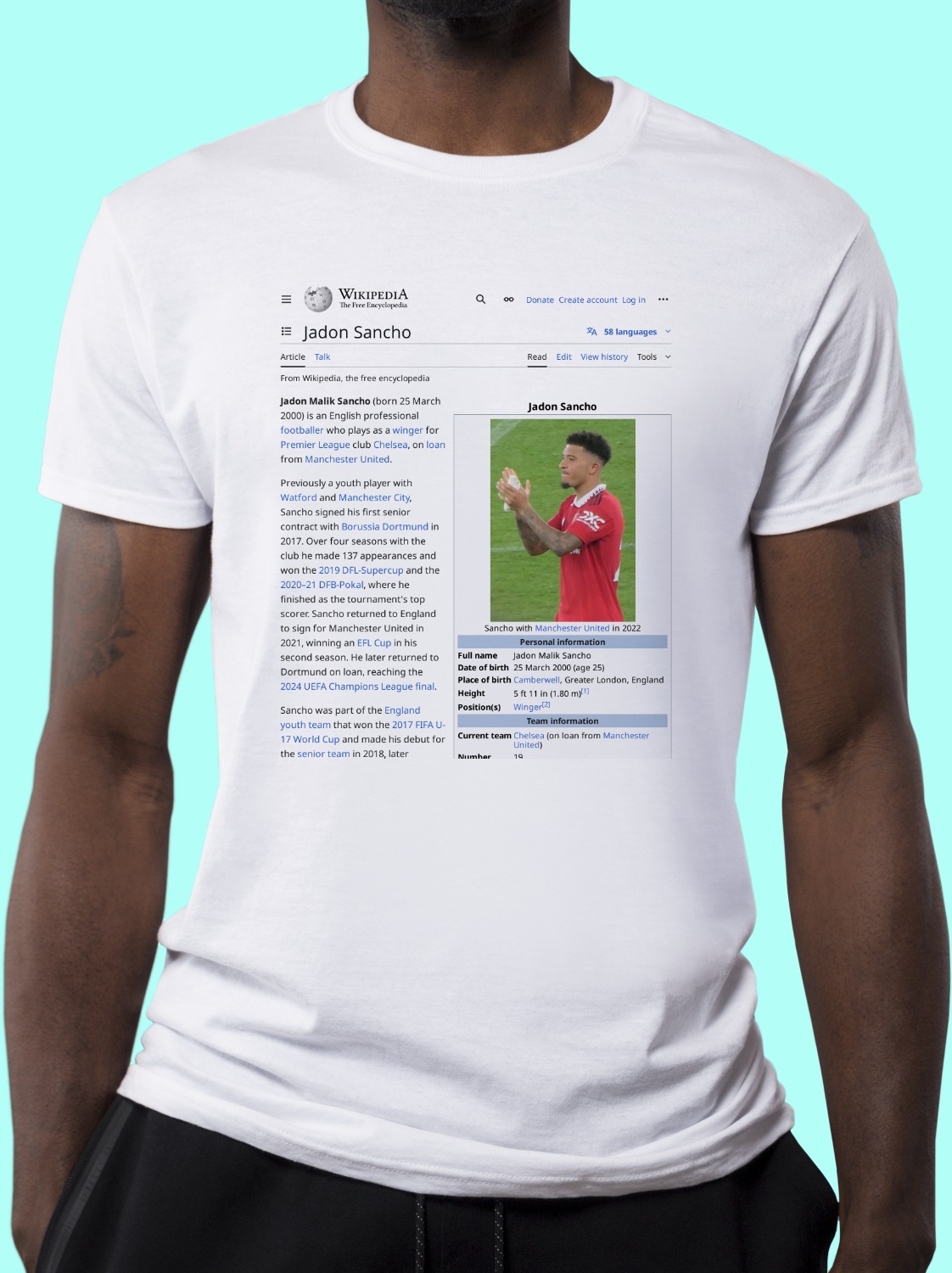 Jadon_Sancho Wikipedia Shirt