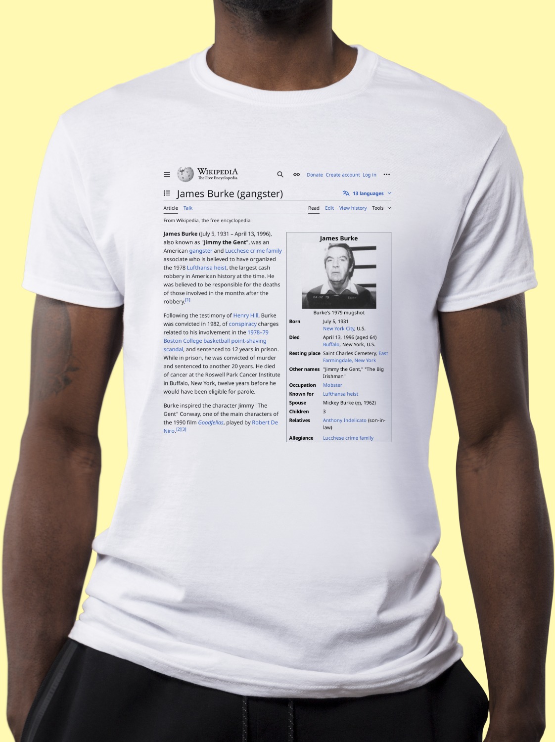 James_Burke_(gangster) Wikipedia Shirt