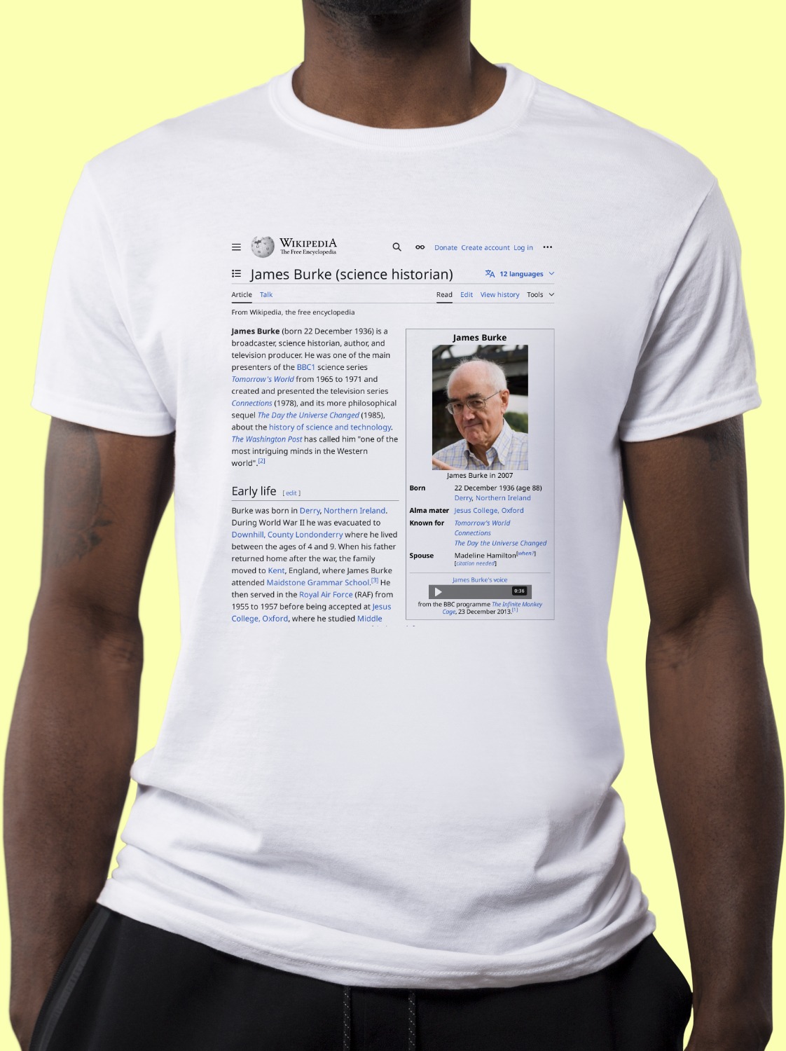 James_Burke_(science_historian) Wikipedia Shirt