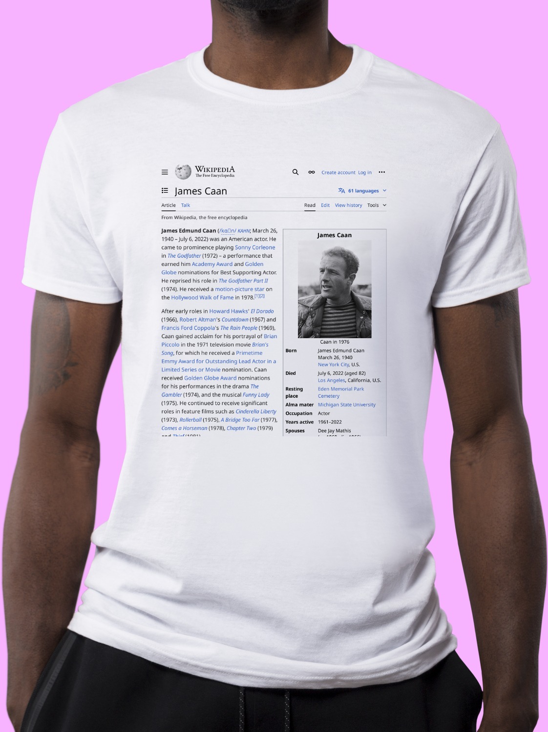 James_Caan Wikipedia Shirt