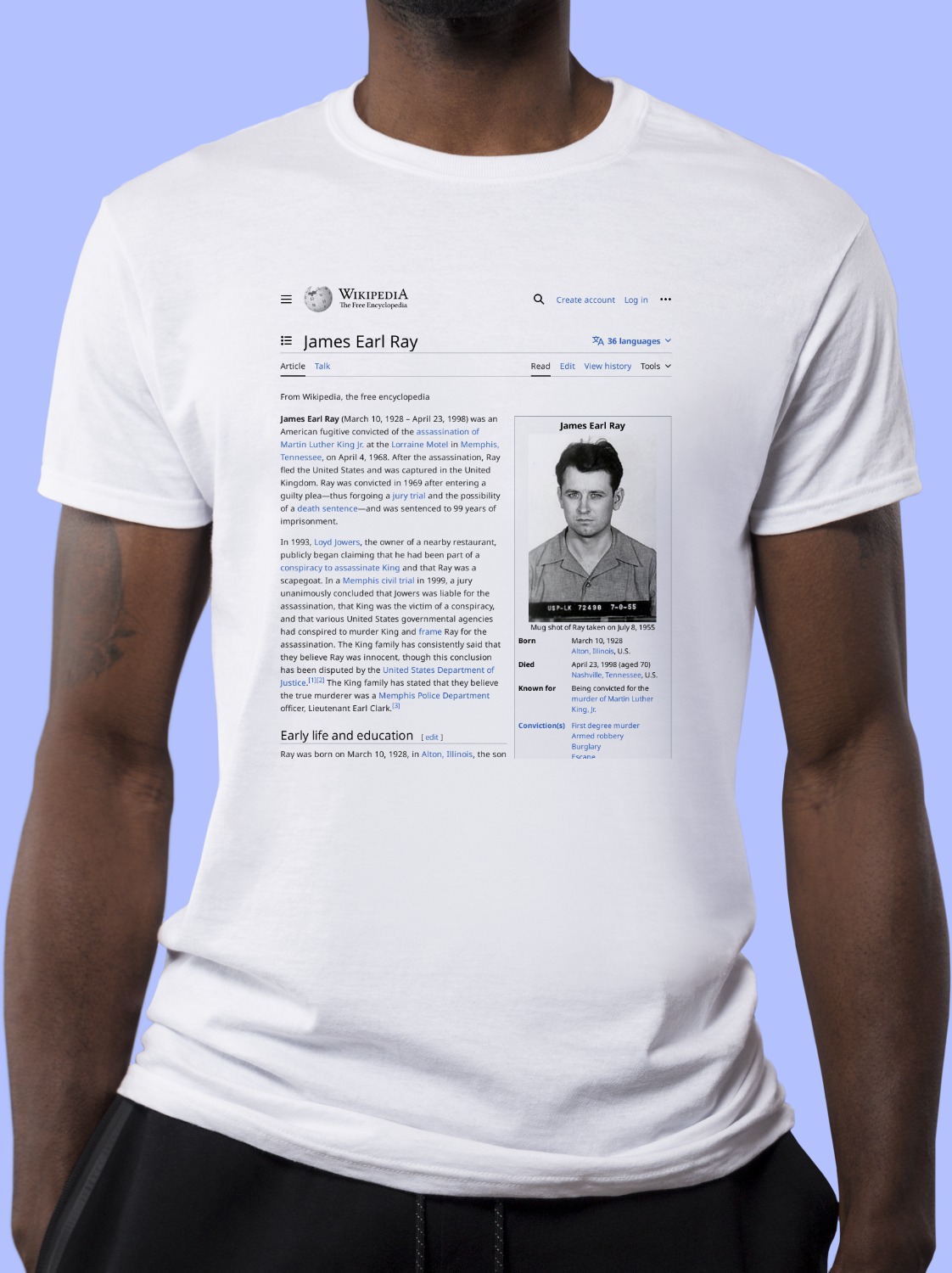 James_Earl_Ray Wikipedia Shirt