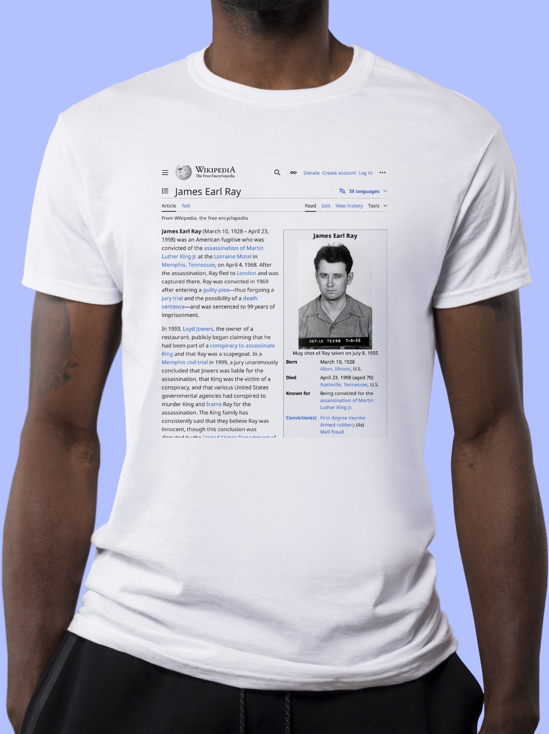 James_Earl_Ray Wikipedia Shirt