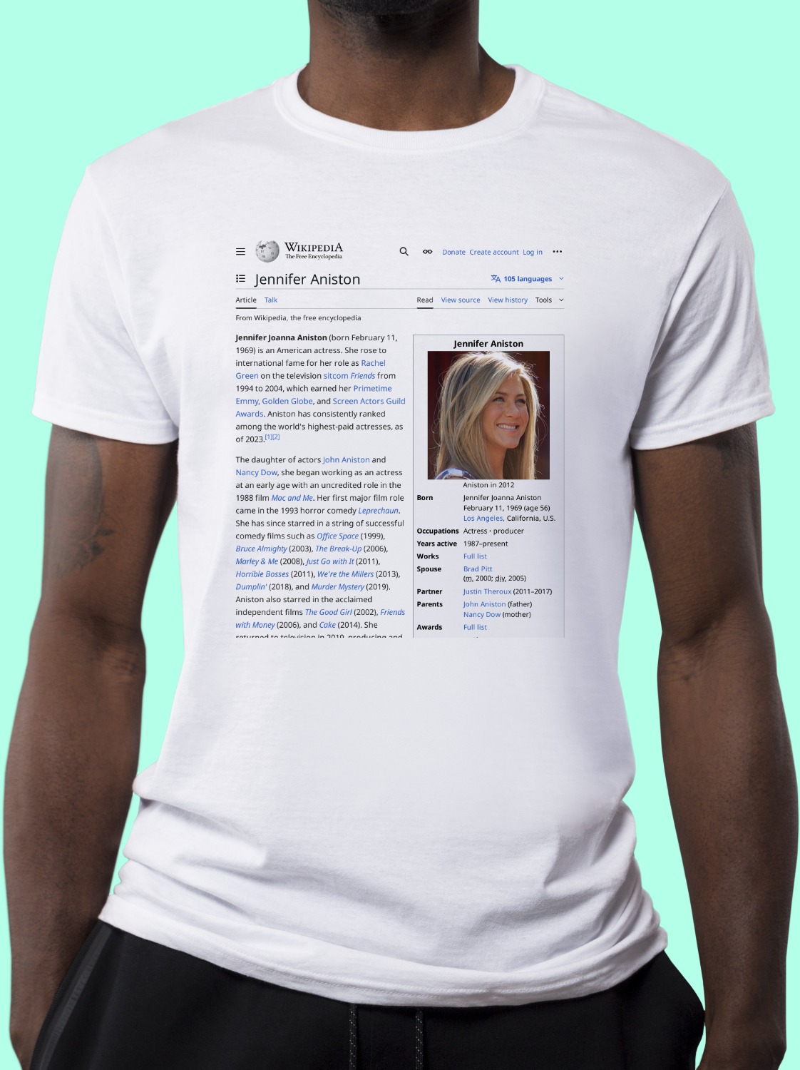Jennifer_Aniston Wikipedia Shirt