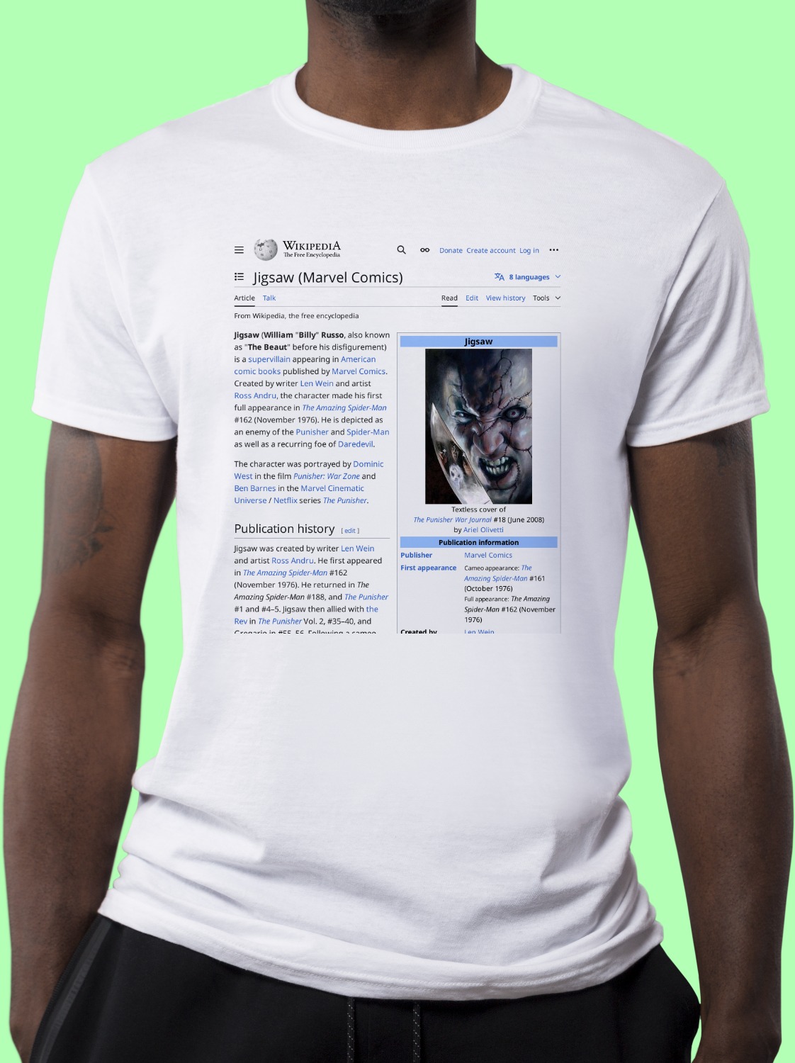 Jigsaw_(Marvel_Comics) Wikipedia Shirt