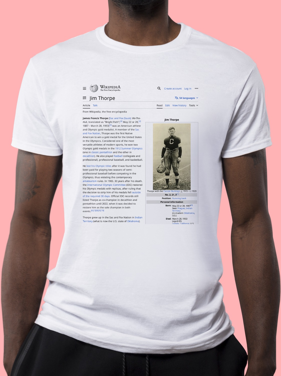 Jim_Thorpe Wikipedia Shirt