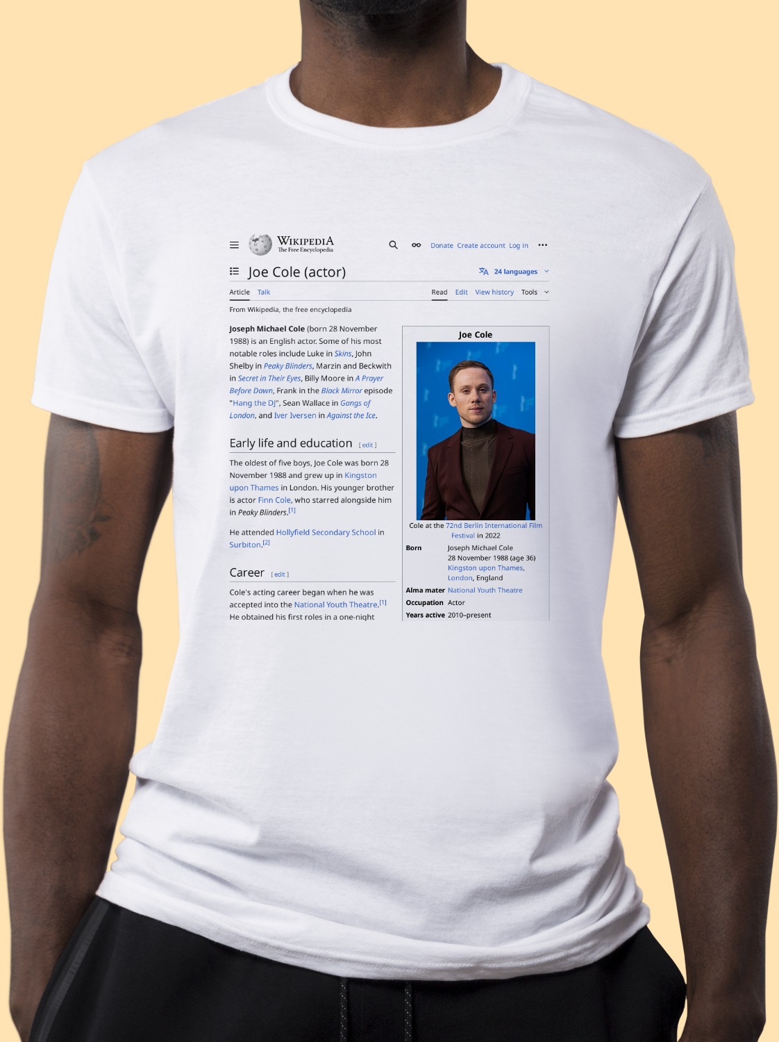 Joe_Cole_(actor) Wikipedia Shirt