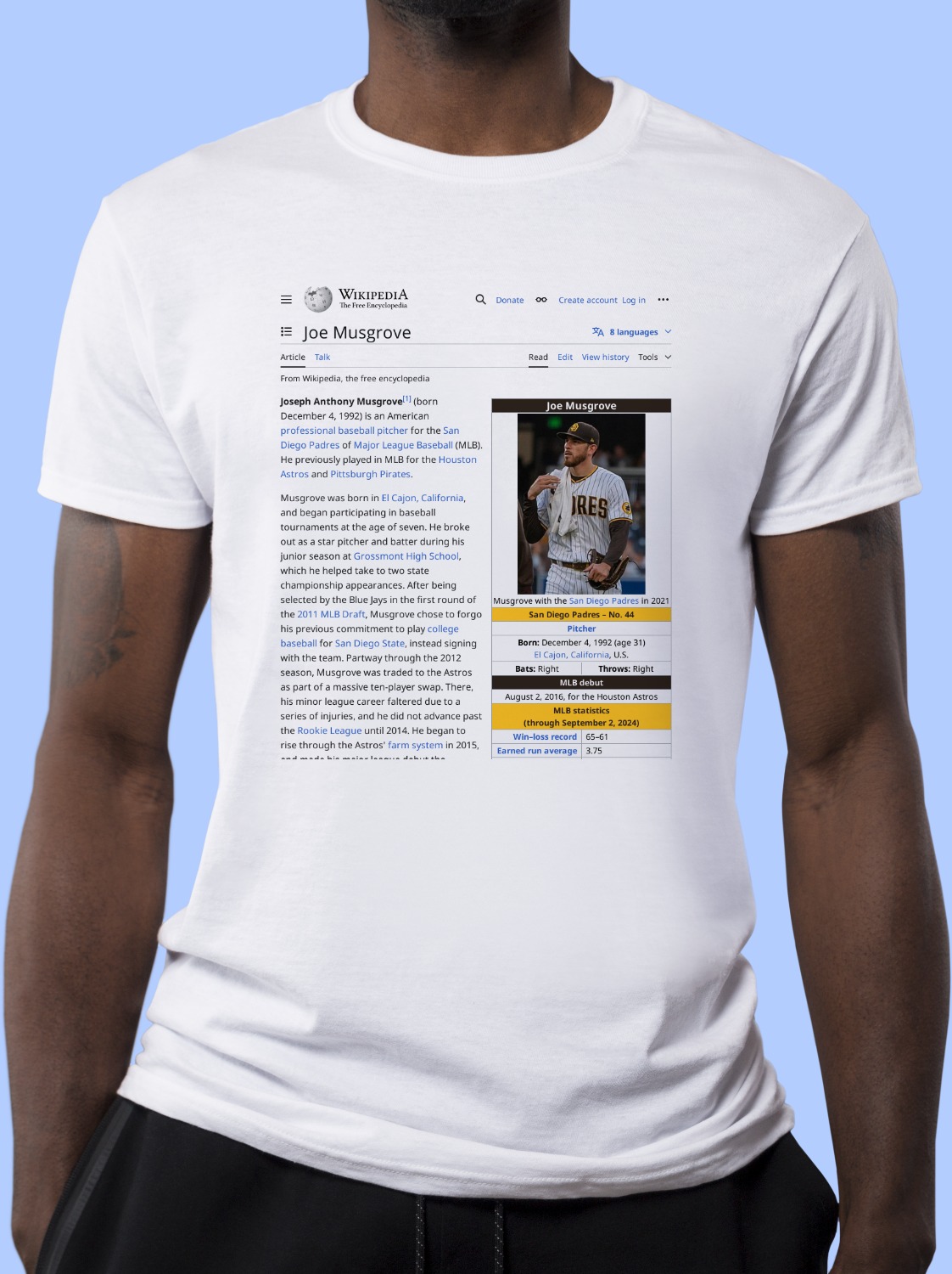 Joe_Musgrove Wikipedia Shirt