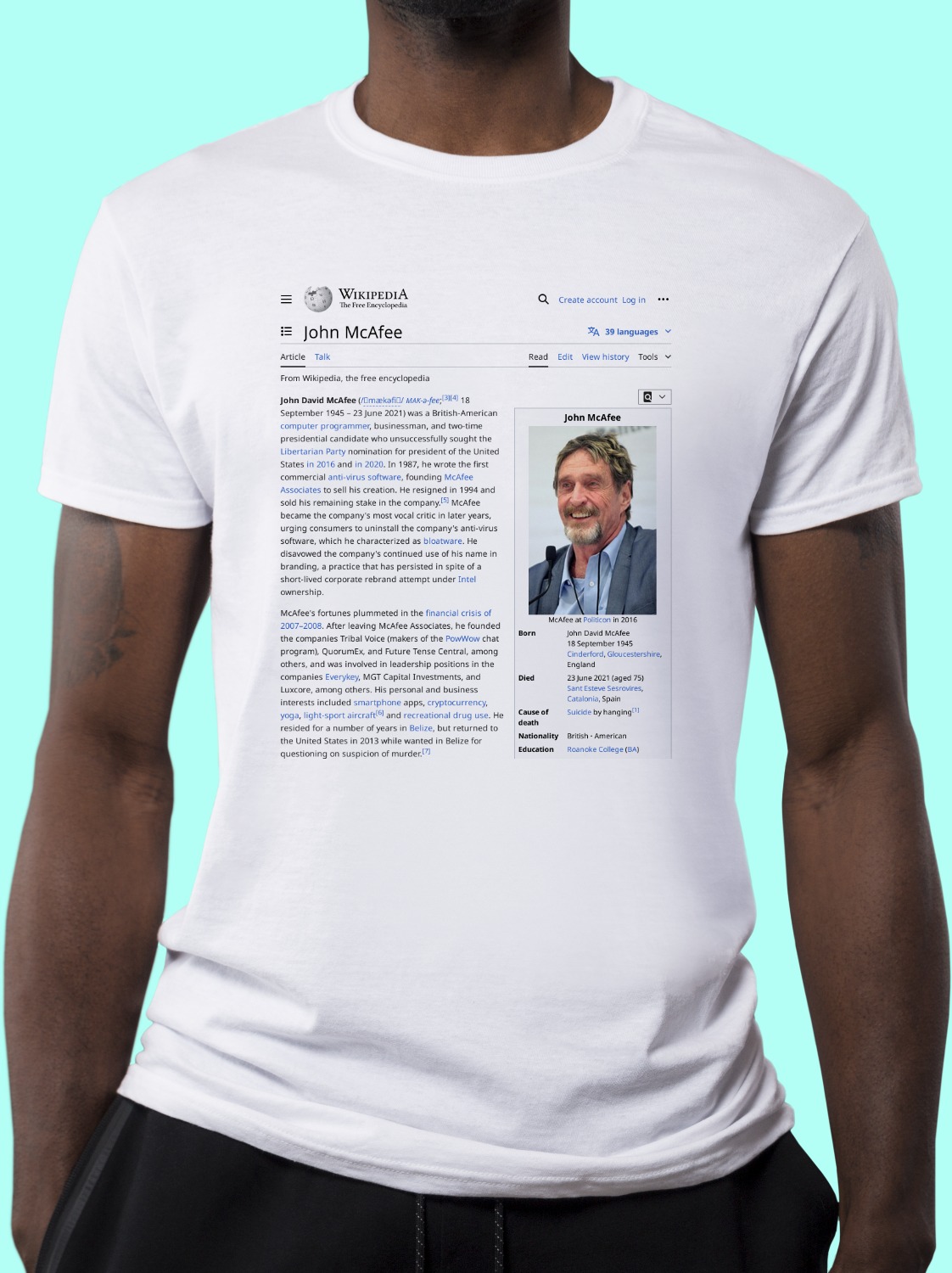 John_McAfee Wikipedia Shirt