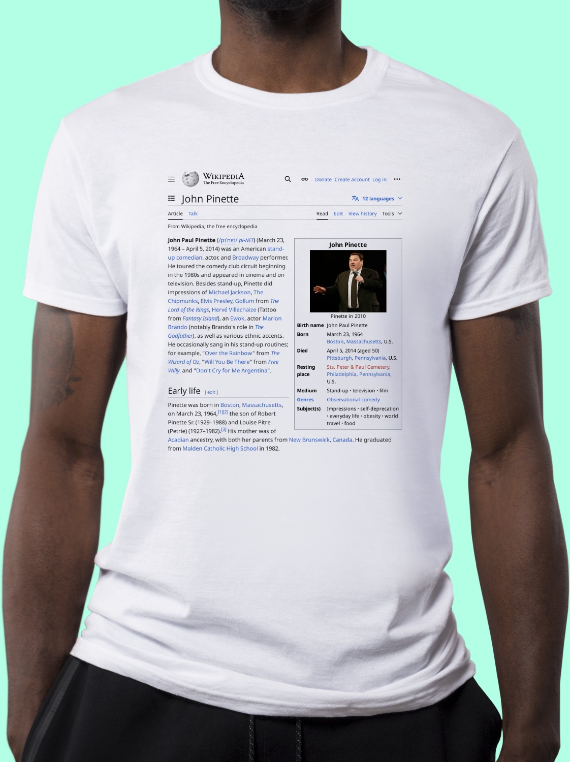 John_Pinette Wikipedia Shirt