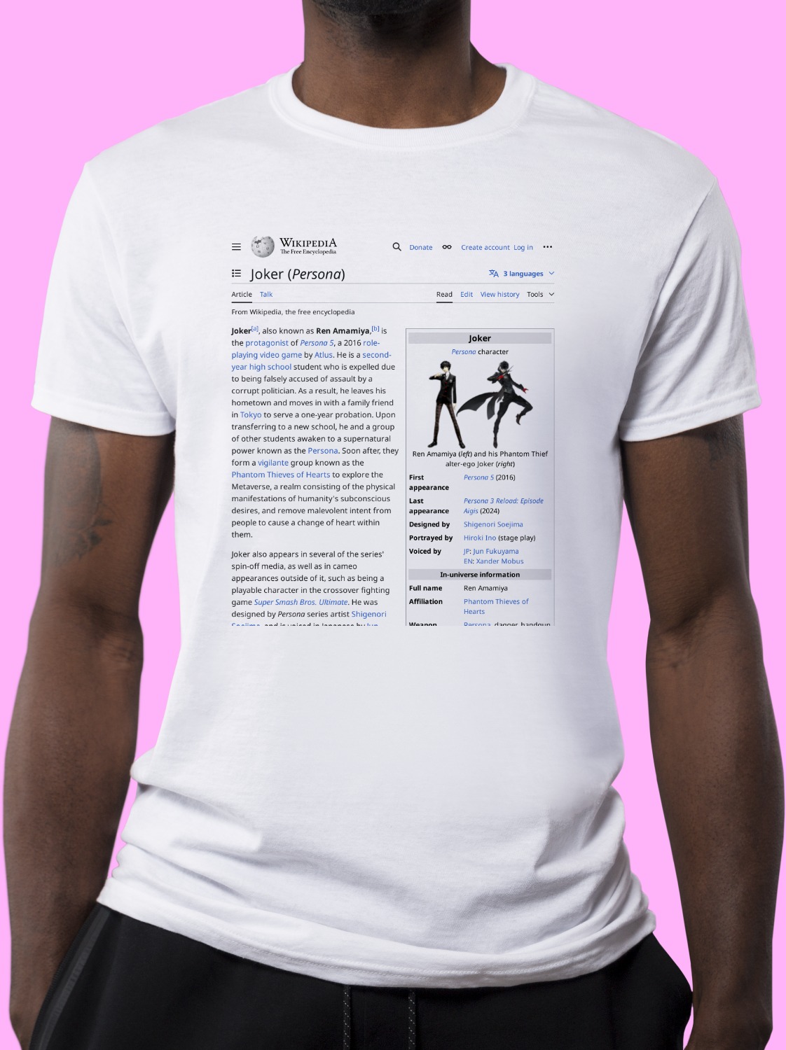 Joker_(Persona) Wikipedia Shirt