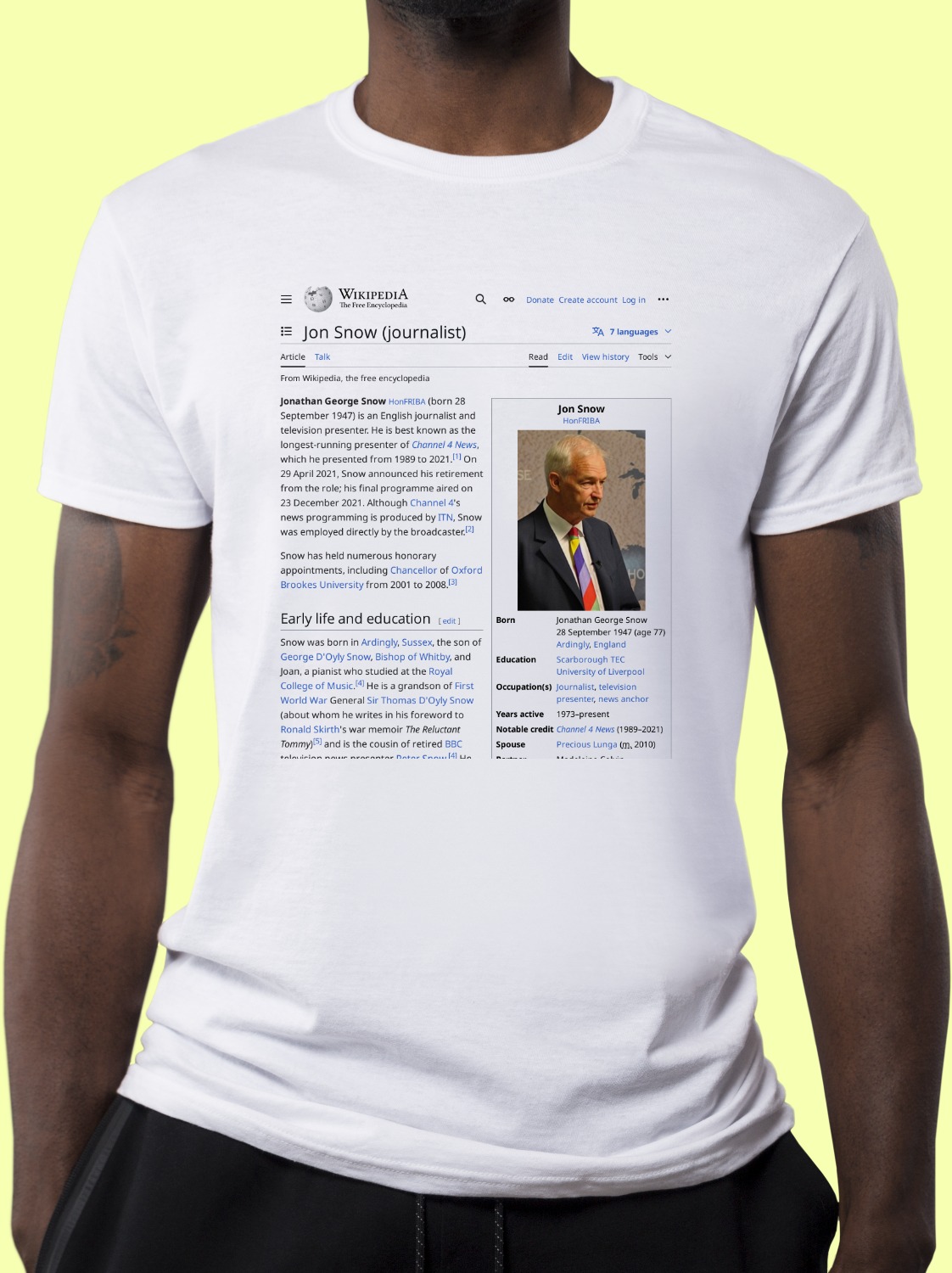 Jon_Snow_(journalist) Wikipedia Shirt