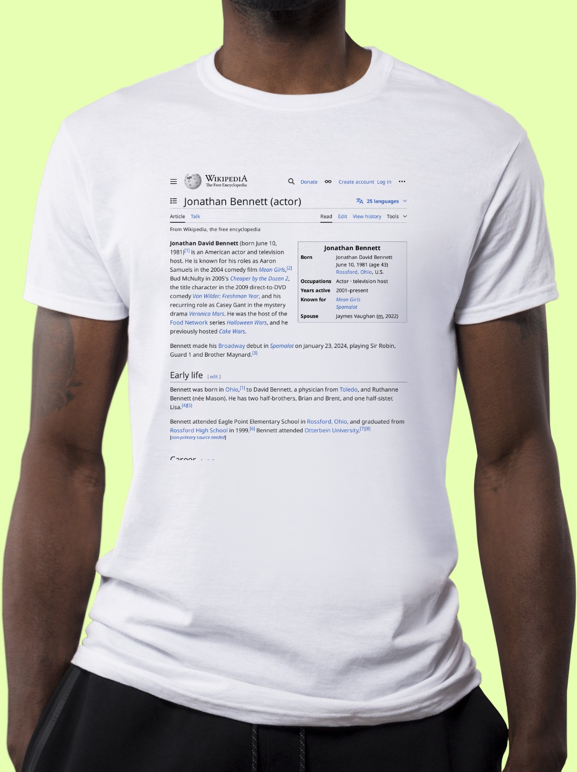 Jonathan_Bennett_(actor) Wikipedia Shirt