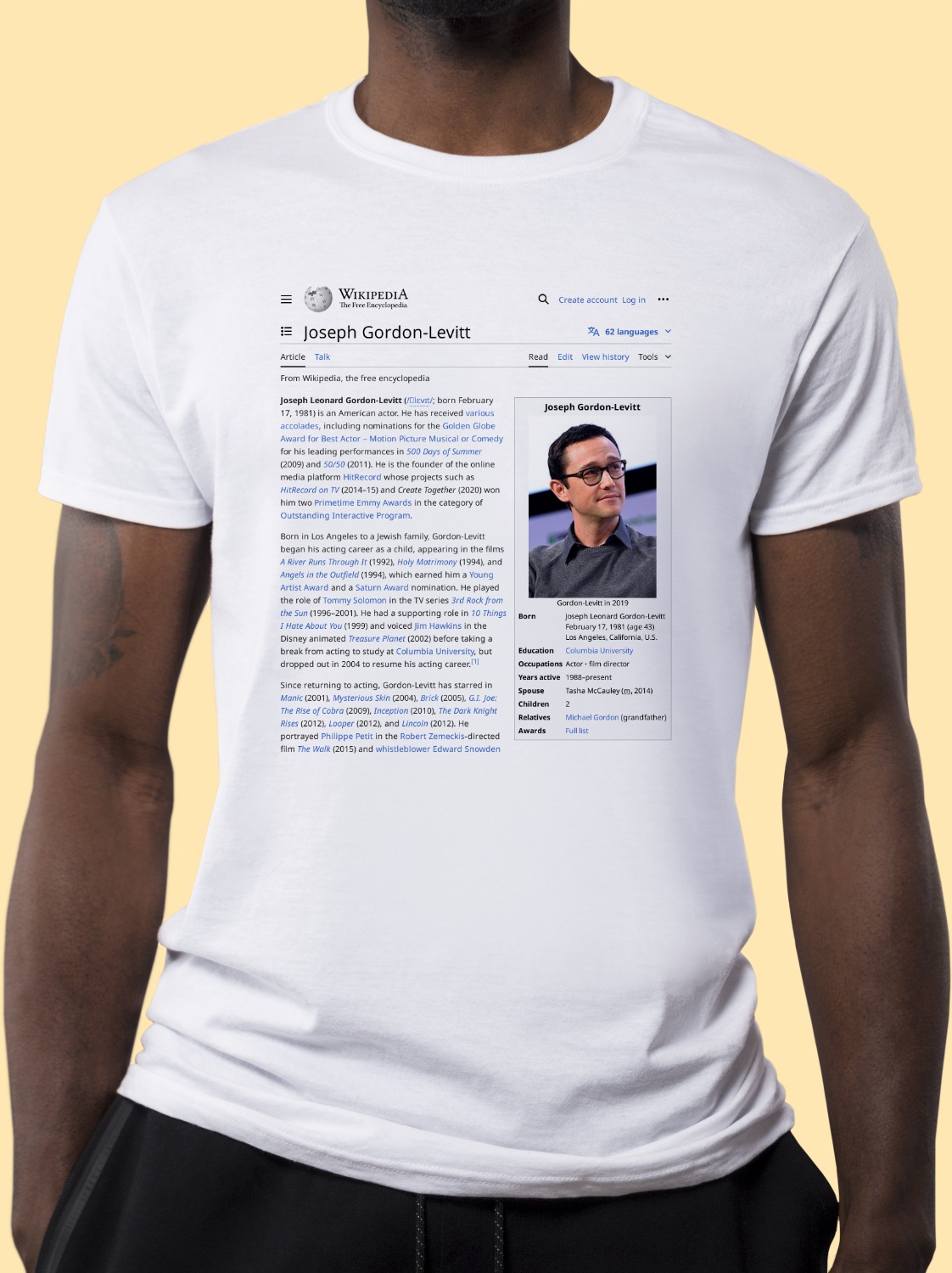 Joseph_Gordon-Levitt Wikipedia Shirt