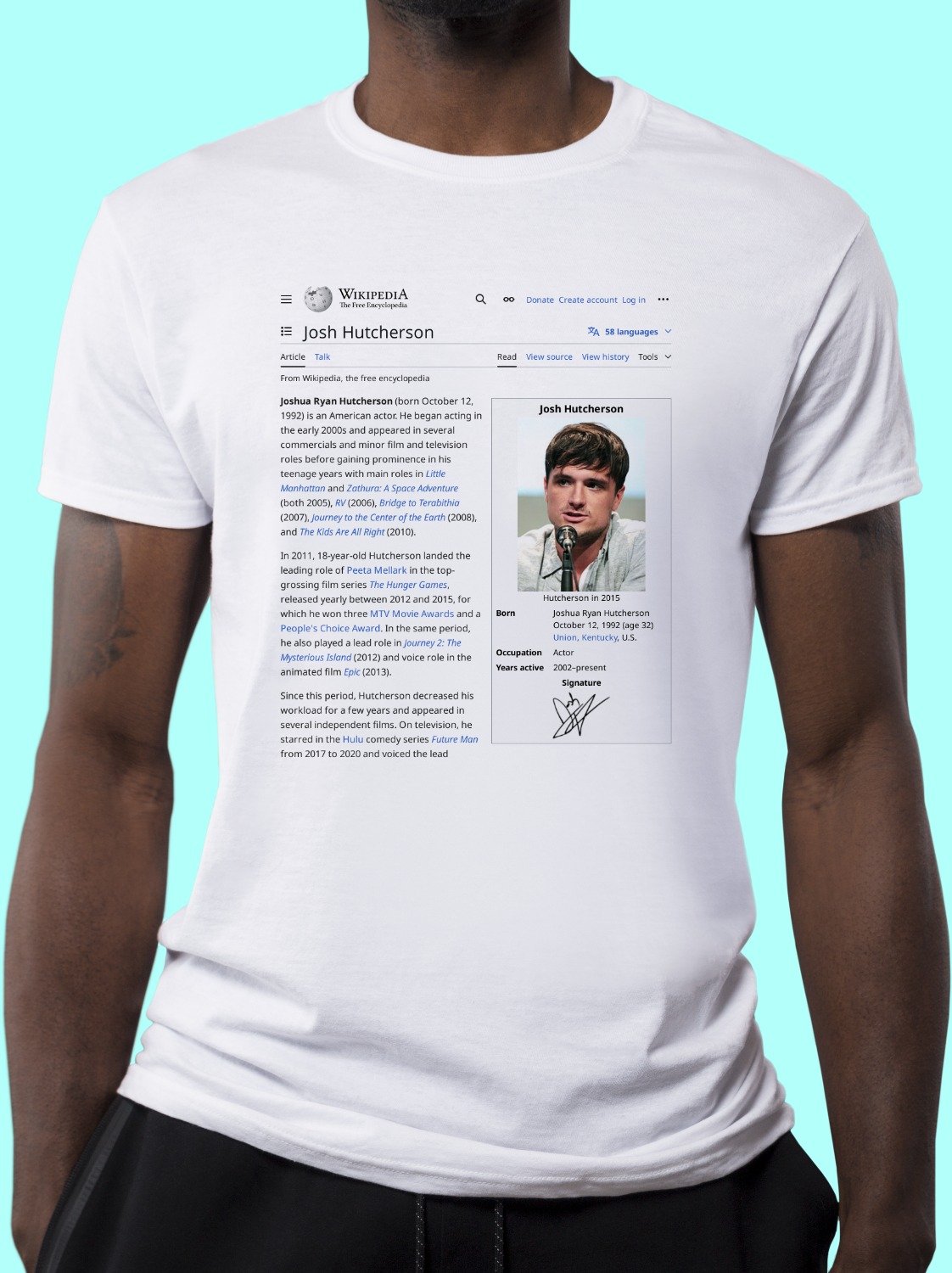 Josh_Hutcherson Wikipedia Shirt