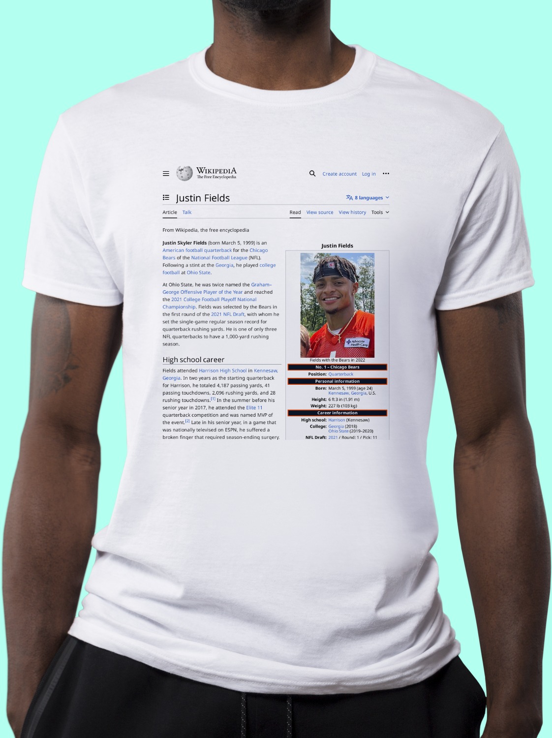 Justin_Fields Wikipedia Shirt