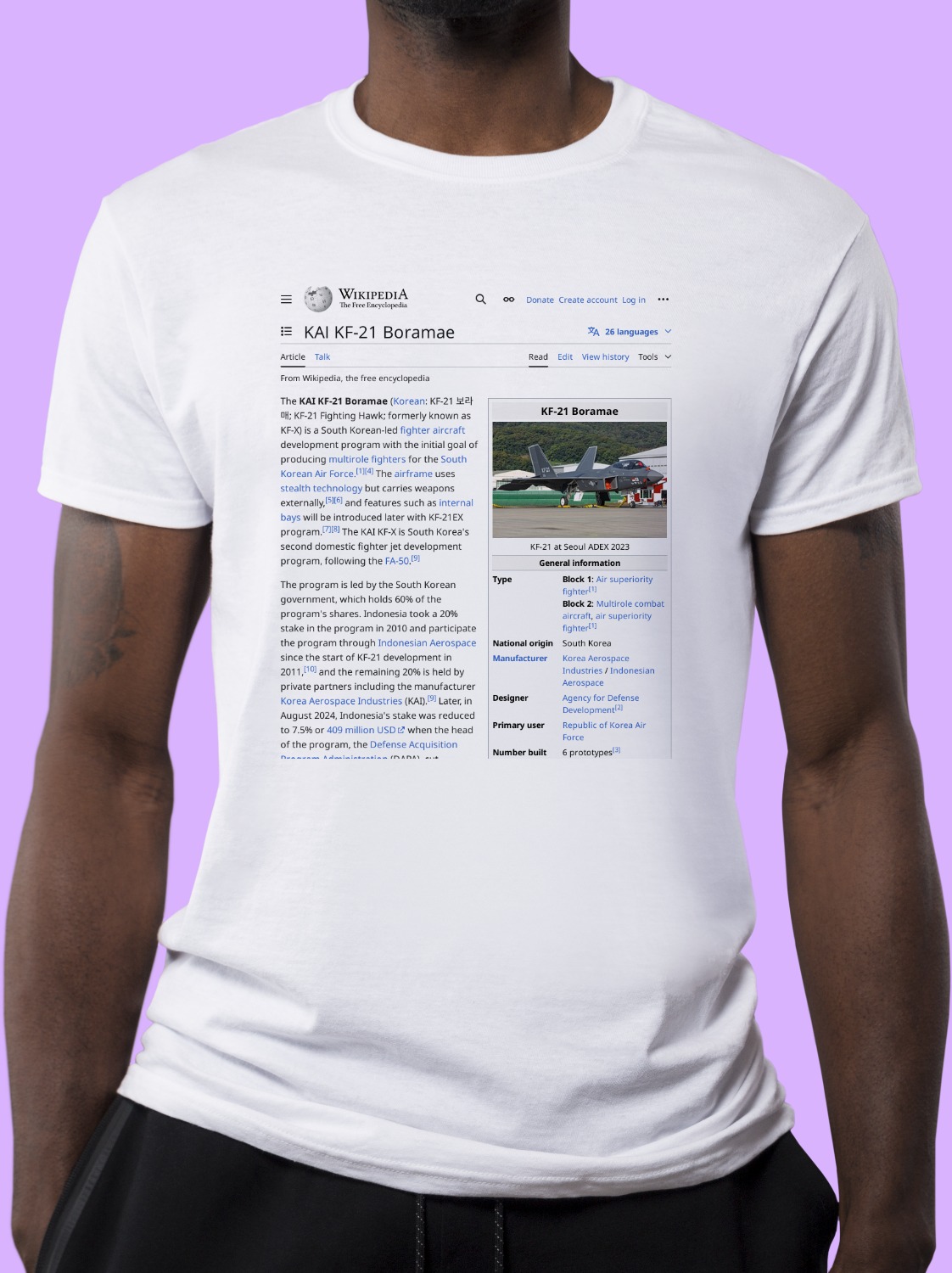 KAI_KF-21_Boramae Wikipedia Shirt