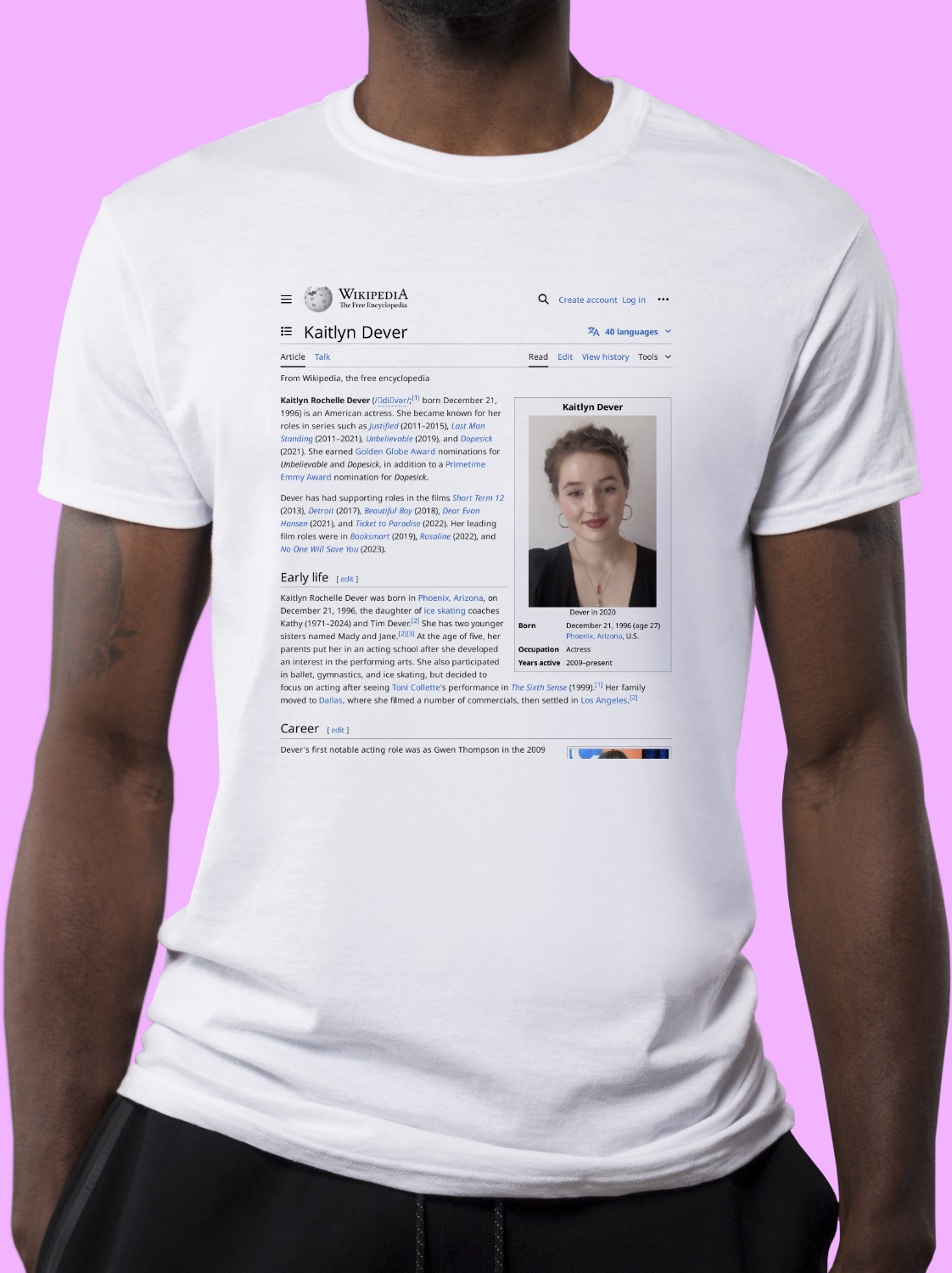 Kaitlyn_Dever Wikipedia Shirt