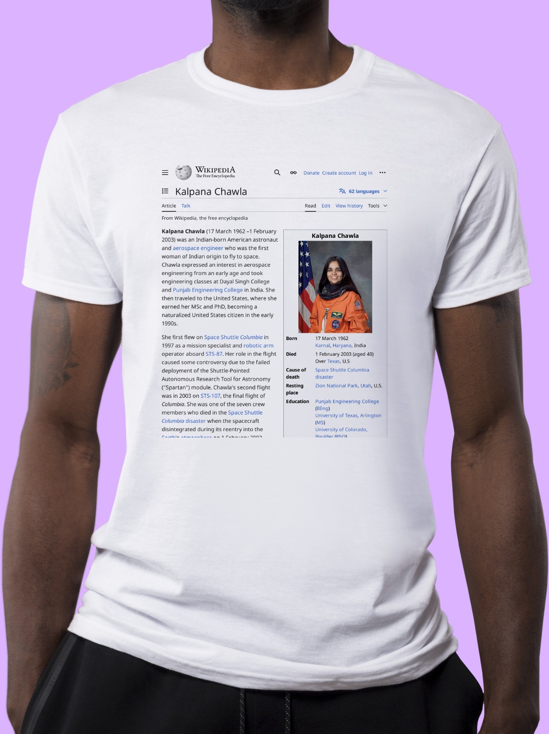 Kalpana_Chawla Wikipedia Shirt