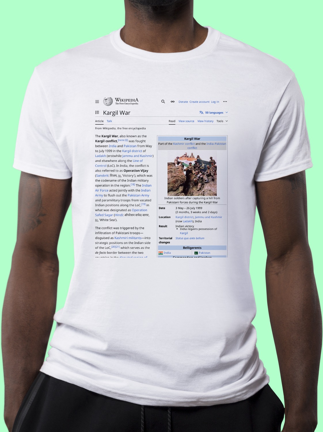 Kargil_War Wikipedia Shirt