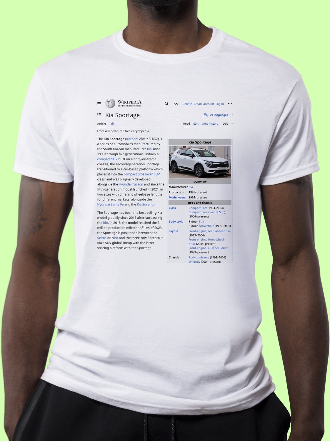 Kia_Sportage Wikipedia Shirt