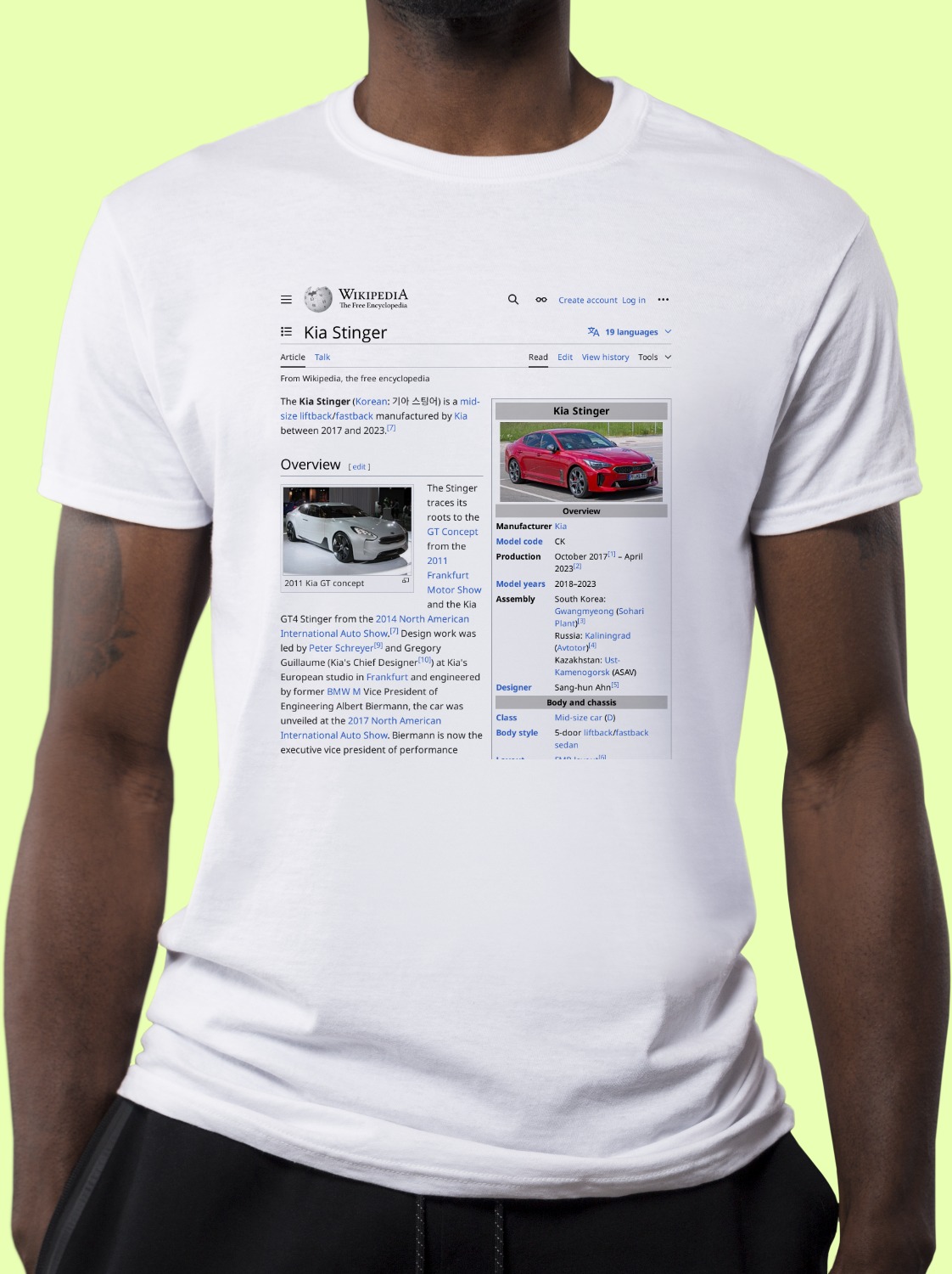 Kia_Stinger Wikipedia Shirt