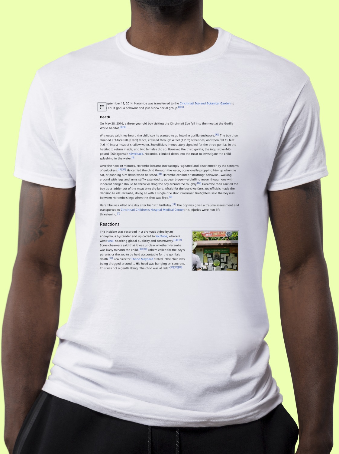 Killing_of_Harambe Wikipedia Shirt