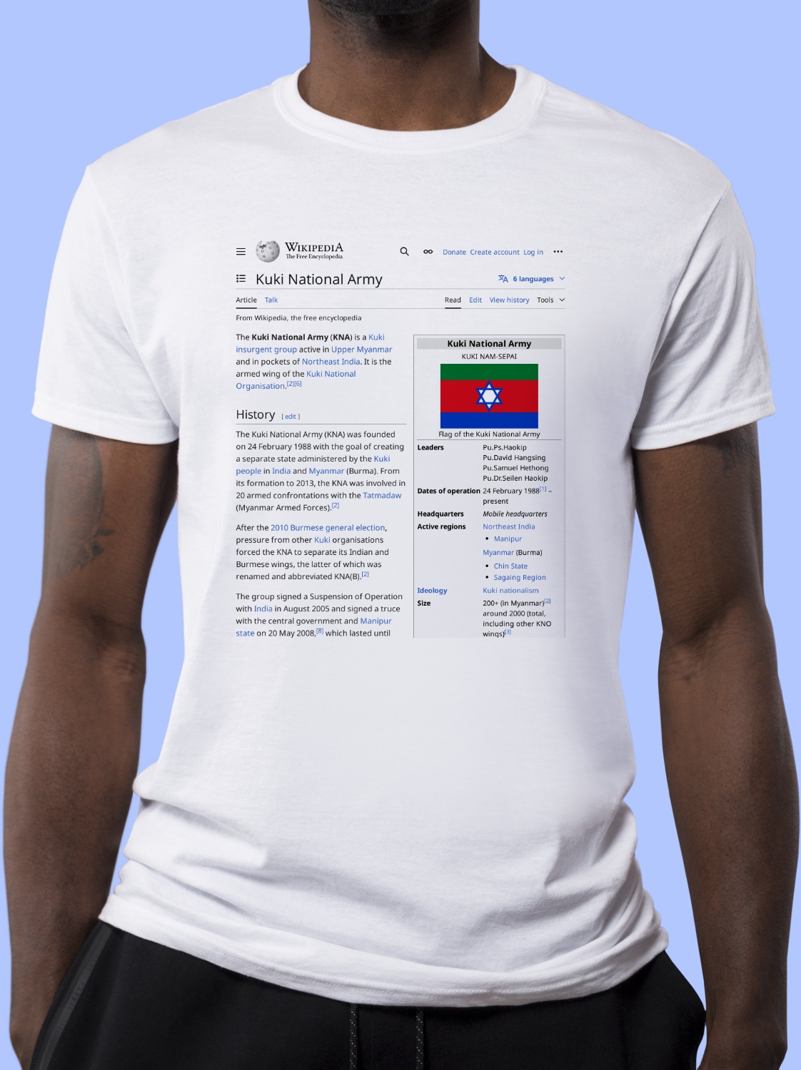 Kuki_National_Army Wikipedia Shirt