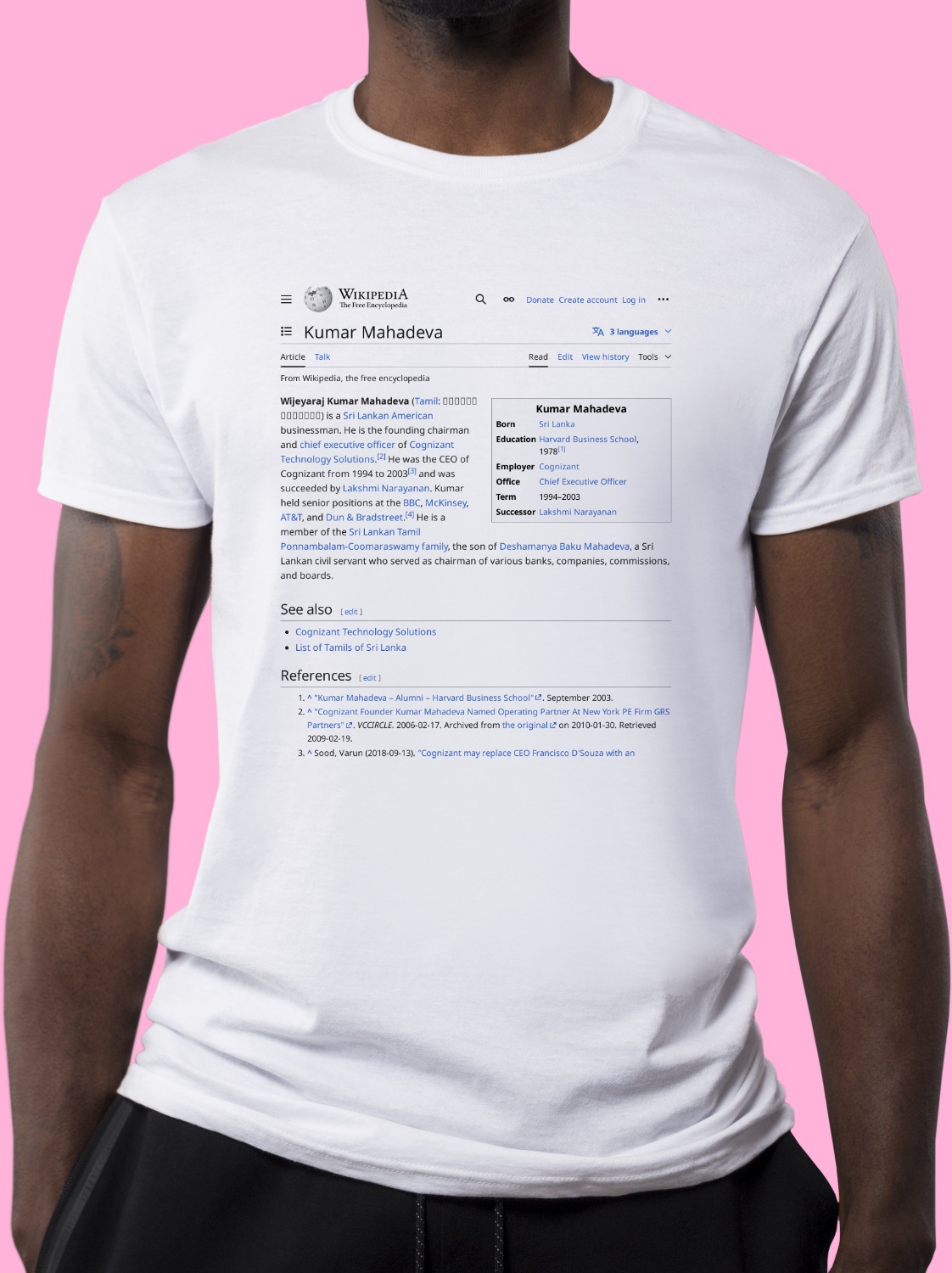Kumar_Mahadeva Wikipedia Shirt