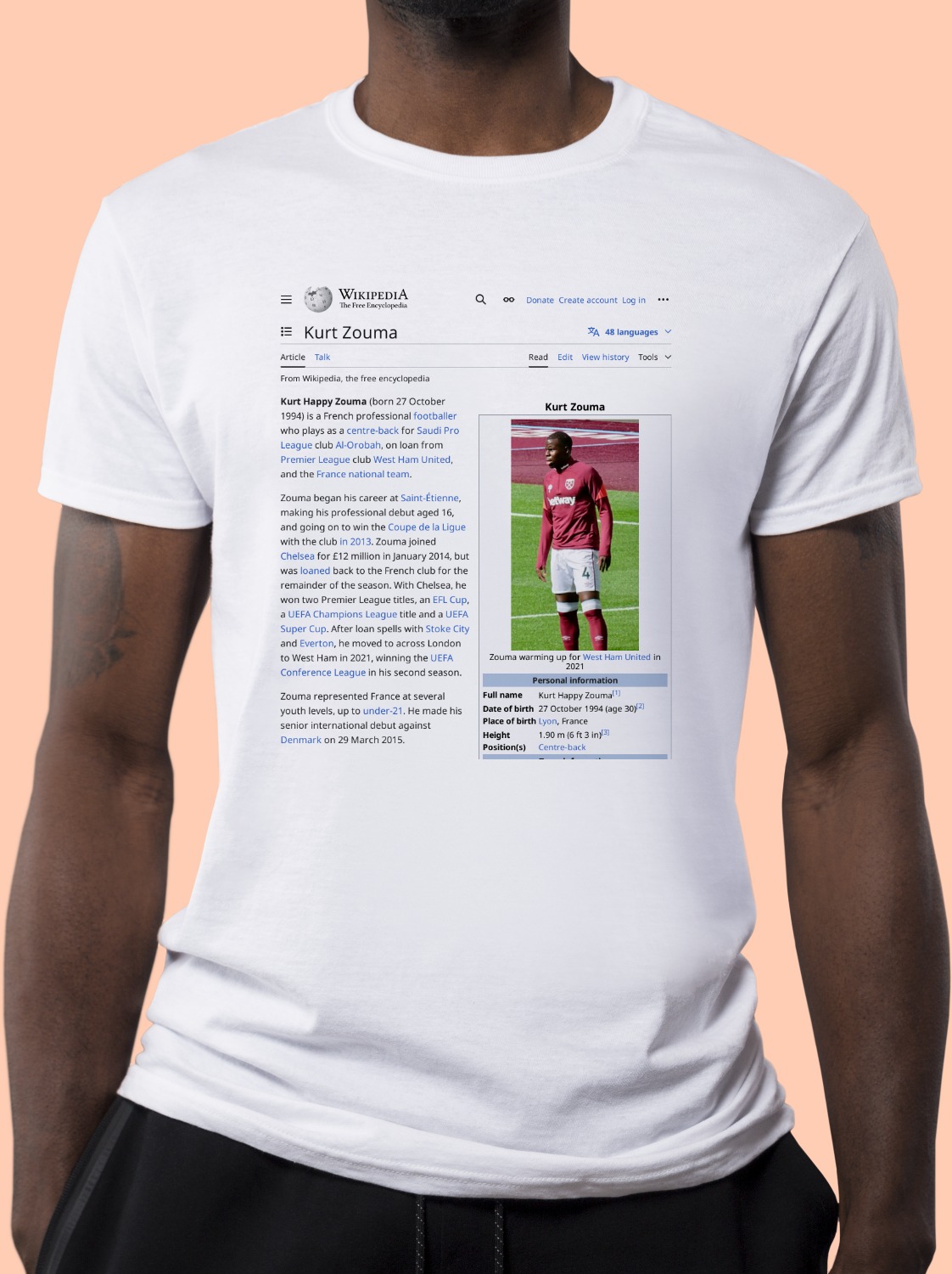 Kurt_Zouma Wikipedia Shirt