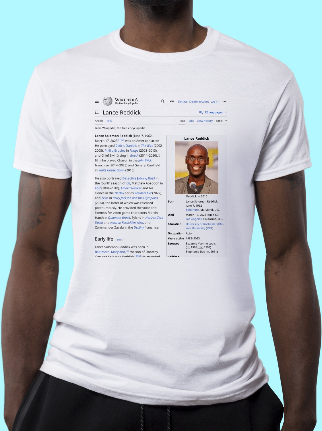 Lance_Reddick Wikipedia Shirt