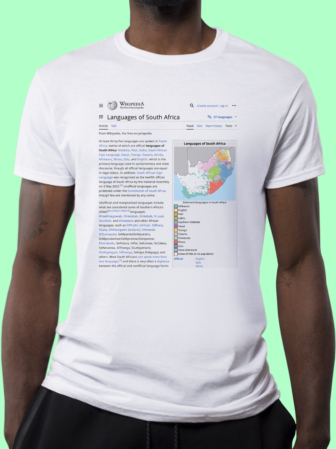 Languages_of_South_Africa Wikipedia Shirt