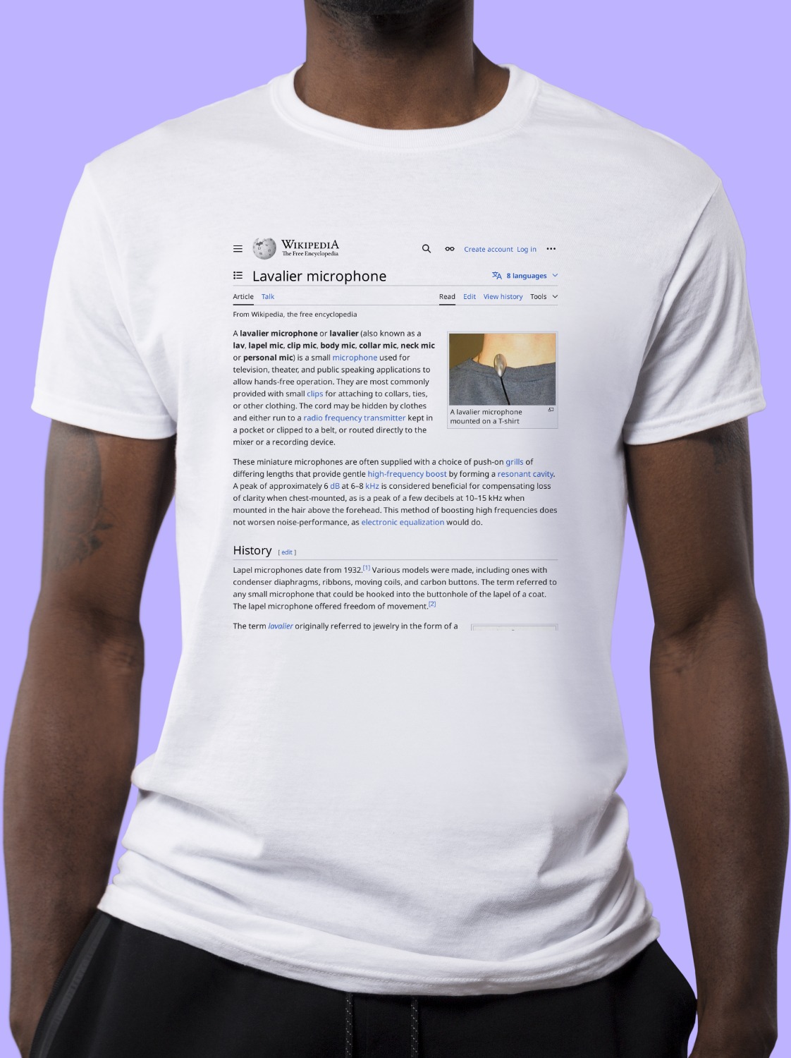 Lavalier_microphone Wikipedia Shirt