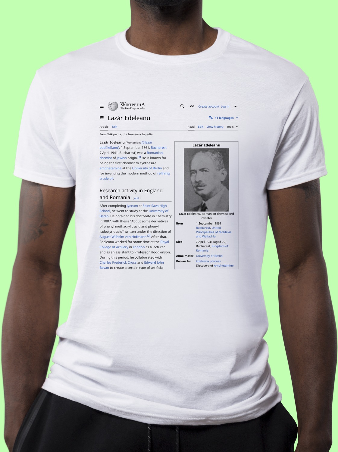 Lazăr_Edeleanu Wikipedia Shirt
