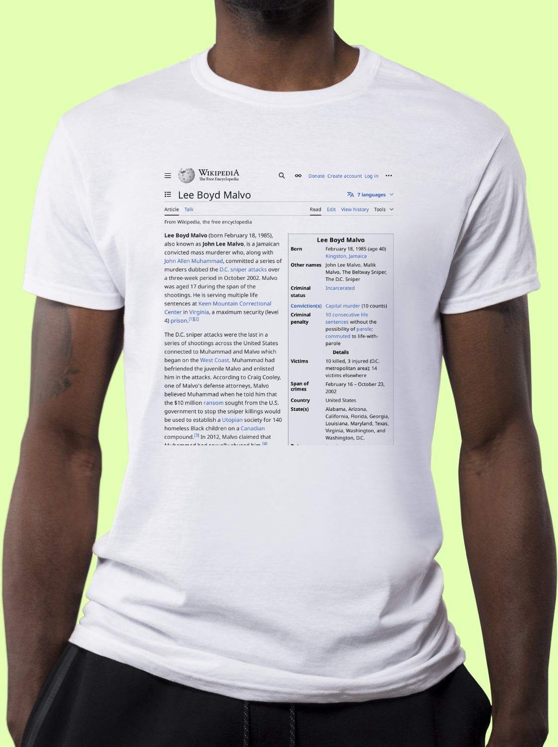 Lee_Boyd_Malvo Wikipedia Shirt